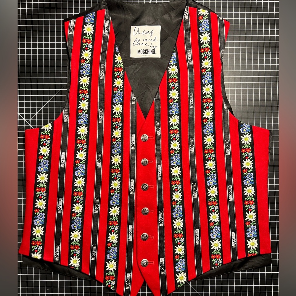 Vintage Moschino Cheap and Chic Embellished Vest US Size 40